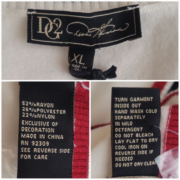 DG2 Diane Gilman Ivory Soft‎ Ease Embellished V Neck Boyfriend Cardigan XL NWT - Picture 4 of 8